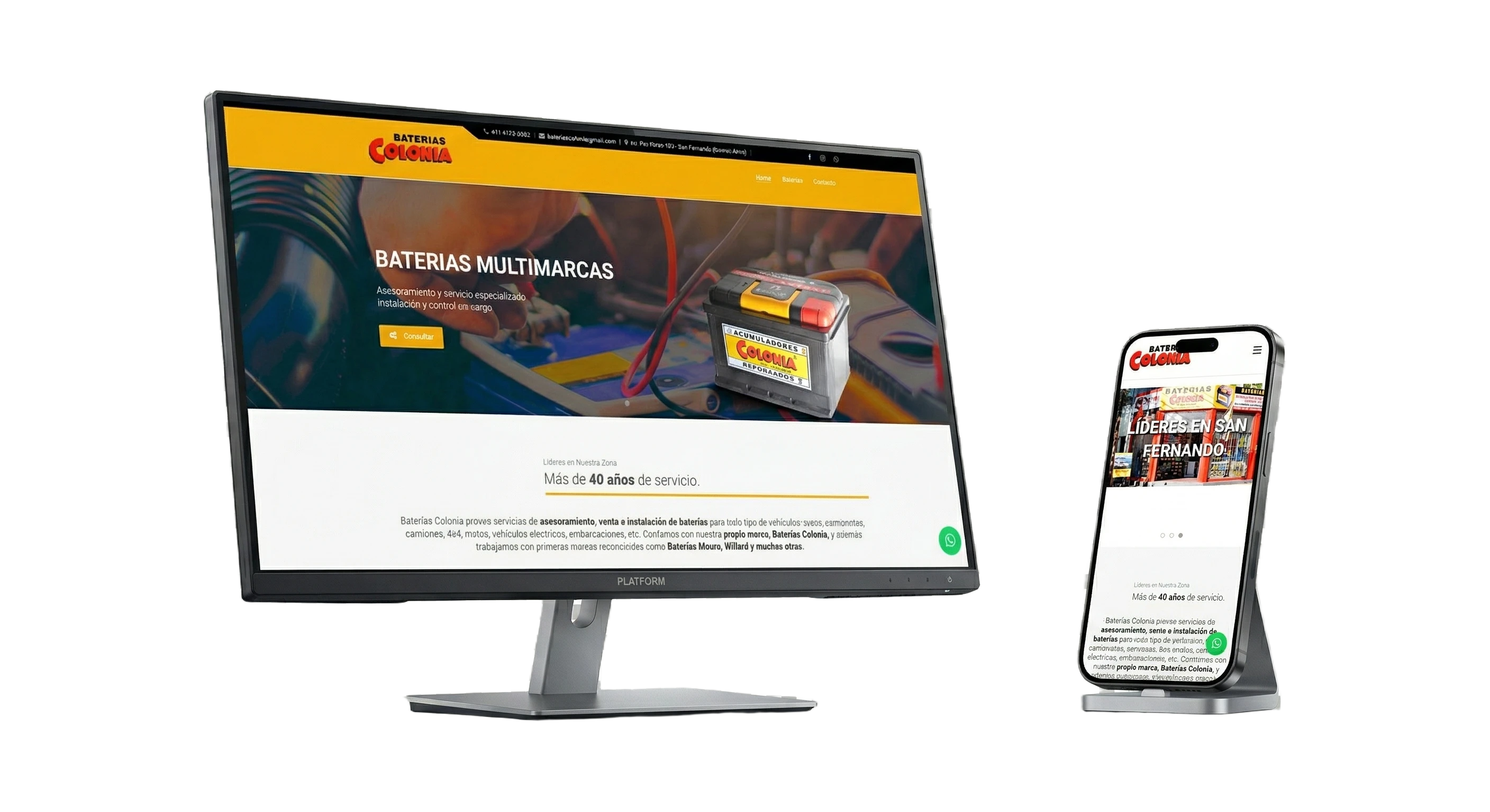 Sitio web de Baterías Colonia